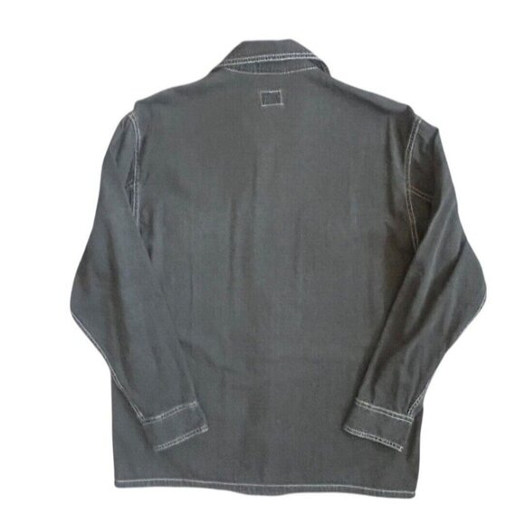 Calvin Klein Jeans Boxy Full Front Zip Denim Overshirt Stone Wash Cotton Small - Picture 8 of 14